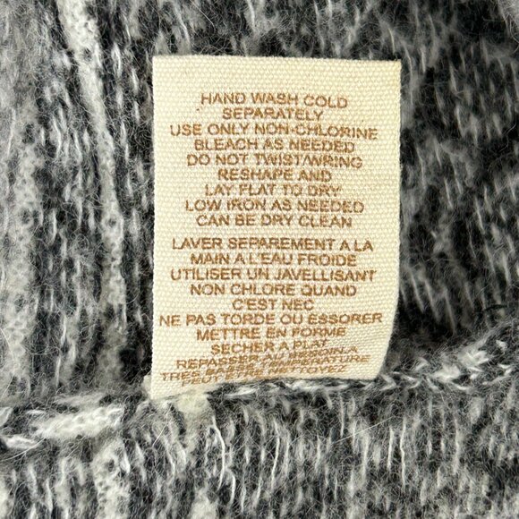 Free People Cardigan‎ Womens M Babydoll Boho Angora Blend Grey Cream Fair Isle - Picture 11 of 11